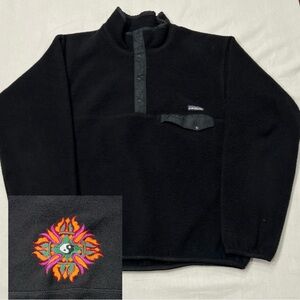 Patagonia Synchilla Snap-T Fleece Pullover Jacket Yin Yang Embroidery Sz Large